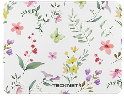 TECKNET Mouse Mat 270 x 210 x 3 mm Gaming Mouse Pad, Non-Slip Rubber Base, Waterproof Surface, Stitched Edges Mouse pad, Compatible with Laser and Optical Mice