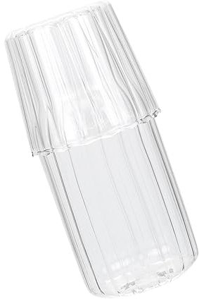 CRILSTYLEO 1 Juego Botella de agua fría para una botella de agua clara vaso y decantador biberones botella infantil jarra de cristal delicado jarra de noche para el hogar Vidrio