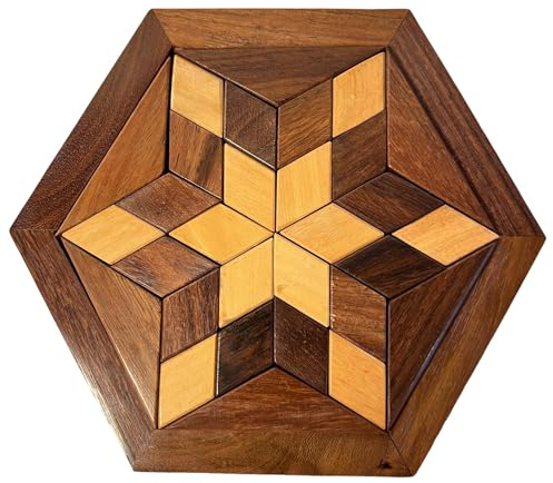 Herausforderndes 30-teiliges sechseckiges Denkspiel aus Holz für alle Altersgruppen, lustiges und lehrreiches Denkspiel