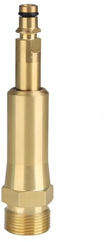 Wjelet Quick-Click Adaptor for High Pressure Hoses with M22x1.5 Internal Thread Compatible with Kärcher K2 K3 K4 K5 K6 K7 Pressure Washer Brass 108mm Length