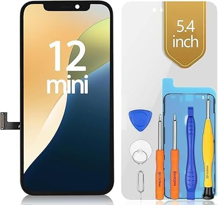 bokman Ersatz-LCD-Bildschirm für iPhone 12 Mini Display, 13,7 cm (5,4 Zoll), mit Reparaturwerkzeug-Kits für A2399, A2176, A2398