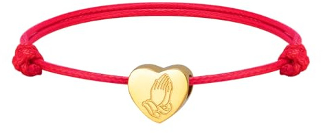 EUEAVAN Christliche Bibel Verse Armband Bead Heart Charm Betende Hand Armreif Matthäus 19:26 Mit Gott sind alle Dinge möglich Verstellbares Armband Christliche Taufe Geschenk Frauen Männer