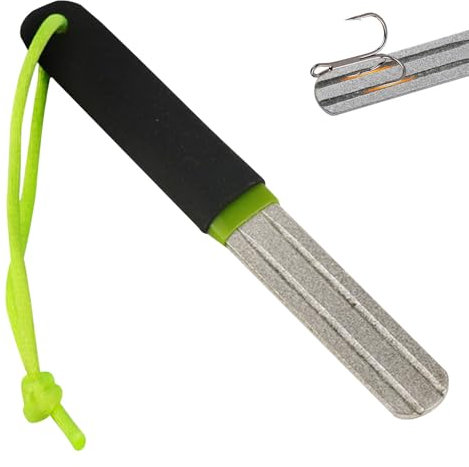 V-Groove Dart Sharpener, Portable Precision Slim Double Sided Diamond Grinding File, Compact Slim Fishing Hook Hone Sharpening Tool for Fishing Grinding Rapid Sharpening Reduced Bounce Outs (Green)