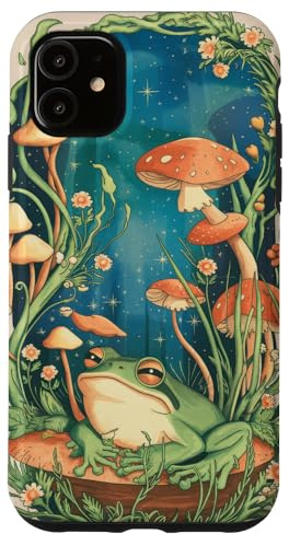 Cottagecore Ästhetischer Frosch Pilz Mond Hexe Hülle für iPhone 11