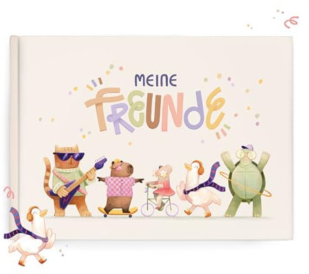 mintkind Freundebuch Grundschule Tiere – Kreatives Erinnerungsbuch mit Ausmalbildern, Fragen & Platz für Fotos, Geschenk zur Einschulung Kinder