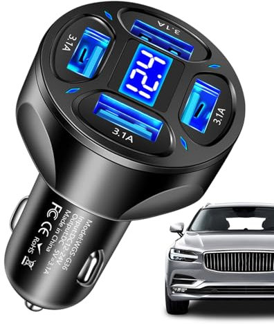 Cargador USB Car Charger-Auto-USB, Adaptador del vehículo | Adaptador de automóvil, Cargador automático para Carga rápida, para el automóvil, de automóvil de ca