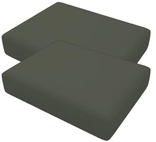 Highdi 2er Set Outdoor Sitzkissenbezug Wasserdicht, Modern Ersetzen Gartenpolster Sofa Kissenbezüge, Wetterfest Cushion Cover mit Reißverschluss für Terrassenstuhl Garten (Grau,60x55cm)