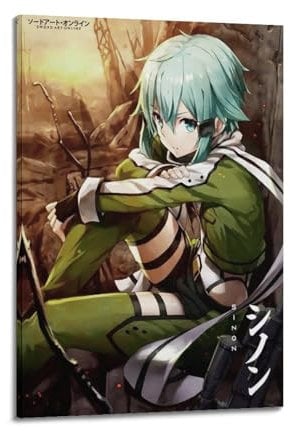 VBYTAXTWJ Anime Sword Art Online Sinon-Poster, dekoratives Gemälde, Leinwand, Wandposter und Kunstdruck, moderne Familienschlafzimmer-Dekoration, Poster, 30 x 45 cm