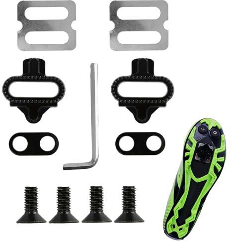 2pcs Fahrrad Cleats mit rutschfesten Cleat Plates, Kompatibel mit Shimano MTB SPD Pedalen (SH51), SPD Cleats Set für Mountainbike und Indoor-Cycling-Schuhe, Hohe Haltbarkeit