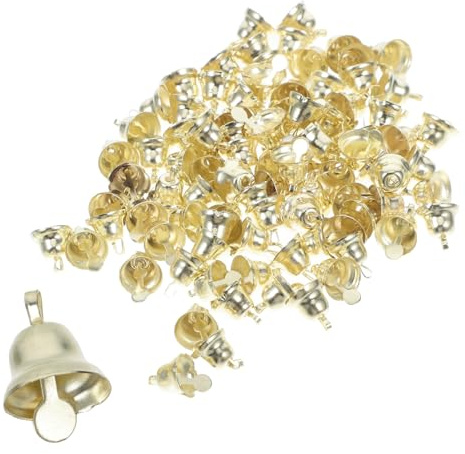 BAZEITFLOW 100 Piezas Campanitas Doradas Pequeñas para Manualidades DIY Colgantes Decorativos para Árbol de Navidad Accesorios Creativos para Fiesta y Decoración Festiva