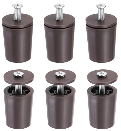 QUARKZMAN 6 Stück Anschlagpuffer Stopper für Rollladen 28mm Rolladenstopper Kunststoff Anschlagstopfen mit Unterlegscheiben & Schrauben für Rollo Jalousien Rolladenpanzer Lamellen, Braun