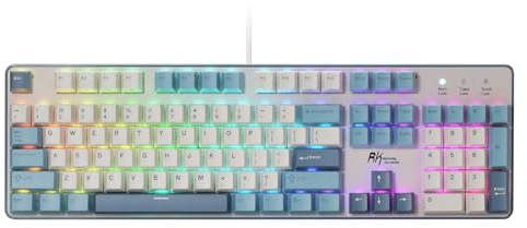 RK ROYAL KLUDGE RK920 - Tastiera meccanica cablata, 104 tasti RGB full size con tastierino numerico, interruttori lineari silenziosi sostituibili a caldo, tasti PBT, anti-ghosting per Win/Mac, US