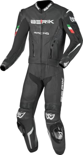 Berik Finthal 2-Teiler Motorrad Lederkombi, schwarz/weiß, 52 | Leder