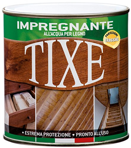 TIXE Impregnante per Legno all'Acqua – Vernice Protettiva e Decora per Legno Esterna e Interna, Castagno 250 ML