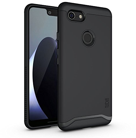 TUDIA DualShield kompatibel für Google Pixel 3 XL Hülle, [Merge] Stoßfeste Dual Layer Slim Hard PC Weiche TPU Militärische Schutzhülle [Not Compatible with Pixel 3] - Matt Schwarz