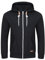 riverso Sweatjacke Herren mit Kapuze Reißverschluss Regular Fit RIVThilo Kapuzenjacke Schwarz XXL, Größe:XXL, Farbe:Black