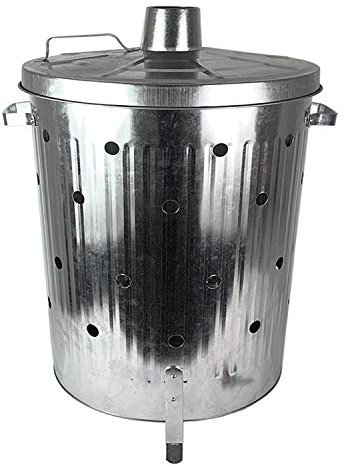 Feuertonne 75 Liter verzinkt I Gartenabfall schnell und einfach entsorgen I Feuerfass aus Metall | Garten Verbrennungstonne | Gartentonne | Gartenofen