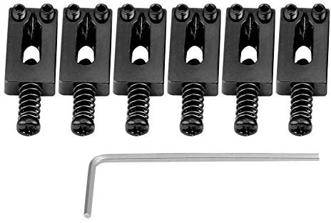 Bnineteenteam Ponte per Selle Tremolo per Chitarra elettrica 6 Pezzi per Sostituzione Chitarra elettrica con Chiave(Nero)