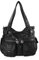 NICOLE & DORIS Handtaschen Damen Lederimitat Umhängetasche Designer Shopper Hobo Taschen Groß Tasche Schwarz