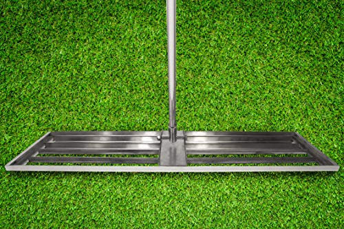 Varomorus Attrezzo per livellare il prato in acciaio inox con manico per campo da golf (106,7 cm)