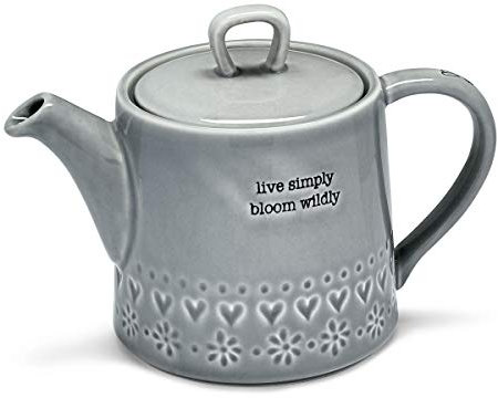 Cooksmart British Designed Ceramic Tea Pot | Large Teapot For Serving Hot Drinks | Tea Pots For All Family Sizes - Purity
