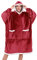 Tuopuda Pullover Damen Herren Oversized mit Kapuze, Langarm Riesen Hoodie Decke mit Ärmeln, Geschenk für Frauen Männer, rot One Size