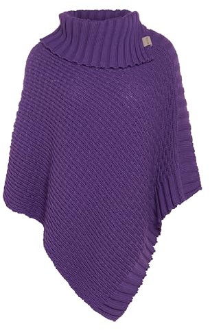 Knit Factory - Nicky Poncho Lavorato a Maglia - Purple - One Size