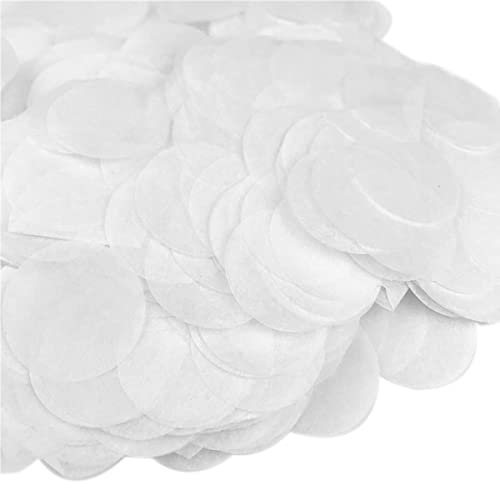Kaemi Weißes rundes Seidenpapier Konfetti 5000 Stück 2,5cm Papier Kreis Konfetti Punkte für Tischpartys & Feiern