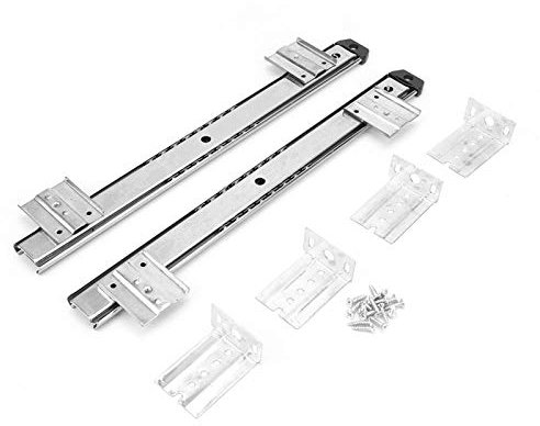 2 Piezas Rieles Cajon, Correderas para Cajones con Rodamientos de Bolas, Teclados Bandeja de Rodamiento de Bolas Diapositivas, para Cajones de Escritorio,Cajón de Escritorio para Computadora(Blanco)