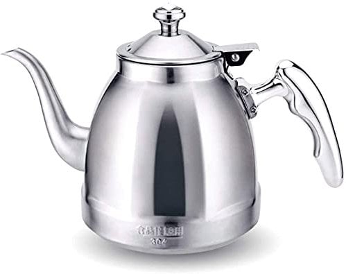 ZHANGDONG wasserkocher klein Kettle wasserkocher Edelstahl wasserkocher Glas Edelstahl Kaffee Teekannen Wasserkocher,Schnellkochkessel,Exquisit und Schön,Universell für alle Herdarten.1.5L