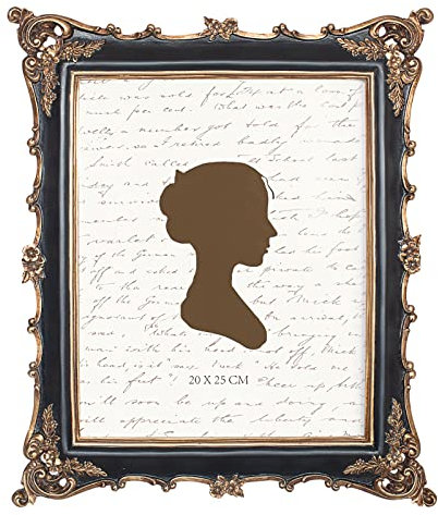 Sunlit Vintage-Bilderrahmen, 20,3 x 25,4 cm, luxuriöser antiker Bilderrahmen mit Glasfront, Foto-Display, Tisch-Wandbehang, Geschenkideen, Schwarz