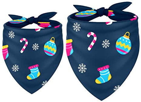 2 Stück Hundehalstuch, Winter-Elemente, dunkelblau, für Mädchen, Jungen, Lätzchen, Hundetuch, Zubehör für kleine, mittelgroße und große Hunde, Welpen, Katzen, Haustier