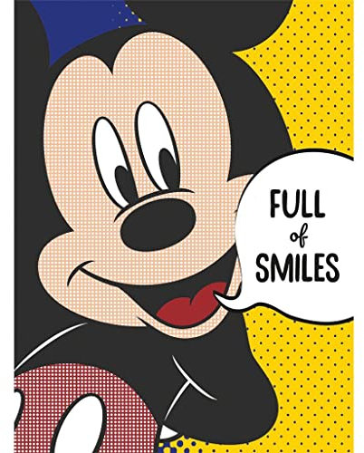 Disney Kunstdruck auf Leinwand, Motiv: Mickey Mouse, 40 x 30 cm, Gelb / Schwarz