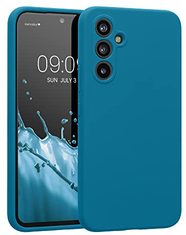 kwmobile Housse Compatible avec Samsung Galaxy A54 5G Coque - Housse de téléphone Protection Souple en TPU Silicone - Bleu récif