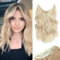 Ms Taj Invisible Secret Wire Extensions 30cm,Blond Kurz Haarverlängerungen mit Einstellbarer Größe Clips Synthetische lockige Haarteile für Frauen