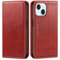 SHIELDON Hülle für iPhone 15, Lederhülle [Echtleder] [RFID Blocker] [Kartenfach] [Magnet] TPU, Stoßfeste Klapphülle Handyhülle Kompatibel mit iPhone 15 5G 6,1 - Retro Rot