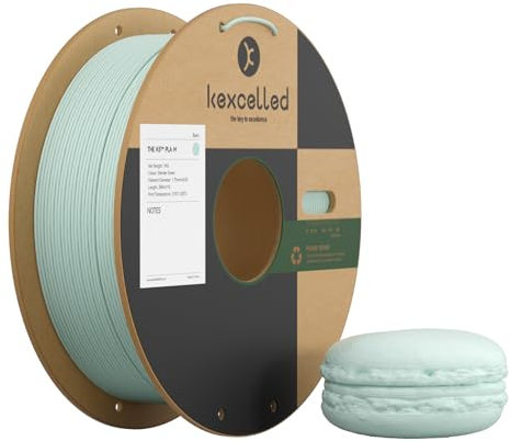 kexcelled Macaron Matte PLA Filament 1,75 mm, PLA Rolle, 3D Drucker Filament, Glanzfreie Farbe, 1 kg Pappspule (2,2 lbs) +/- 0,03 mm, Matte Oberfläche, Mintgrün