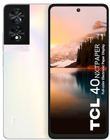 TCL 40 NXTPAPER 4G - Smartphone 6.78 (Pantalla 90Hz, 16GB (8+8) - 256GB, Ampliable MicroSD, Dual SIM, Cámara 50MP, Cámara Selfie 32MP, Batería 5010mAh, Doble Altavoz, Android 13.) Opalescent