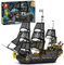 Reobrix 66036 Piratenschiff Bausteinboot Spielzeug, 4910 Teile Groß Black Pearl Boot Schiff Bauspielzeugsets Mit light, MOC Segelschiff Modellbausatz Klemmbausteine, für Erwachsene und Jugendliche