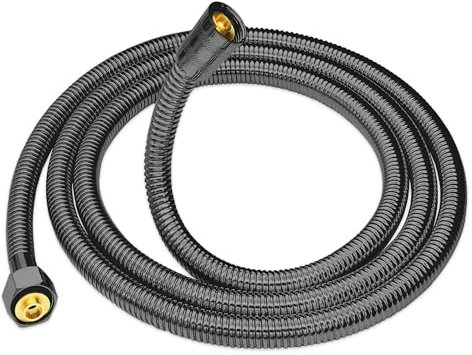 Flexible de douche noir 2m acier inox durabilite et flexibilite exceptionnelles anti-torsion et resistant a l'usure une adaptabilite totale pour un confort de douche illimite