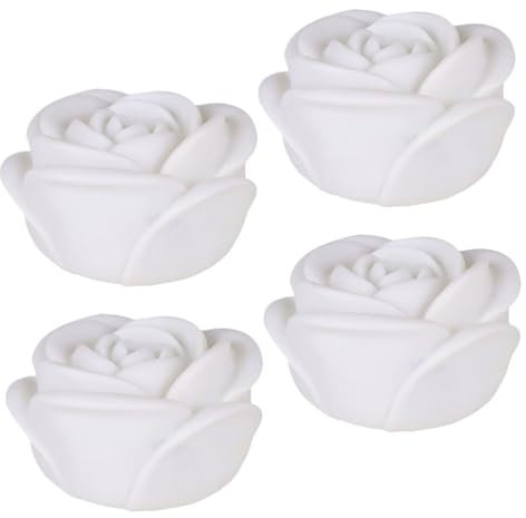 jojofuny 4 lumini a LED, luce di rosa, candela a LED, per feste, feste, colore bianco