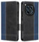 Funda para Oneplus 12R 5G - Flip Magnético Cuero Carcasa con Silicona TPU Bumper, Ranura para Tarjeta, Tapa Cover Antigolpes Wallet Case - Azul Negro