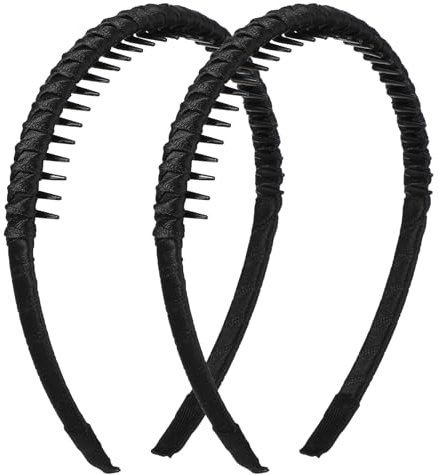 Qianyu Lot de 2 bandeaux à cheveux pour femmes et filles - Cheveux courts doux et confortables - Antidérapants - Sans effort - En plastique - Accessoires pour cheveux