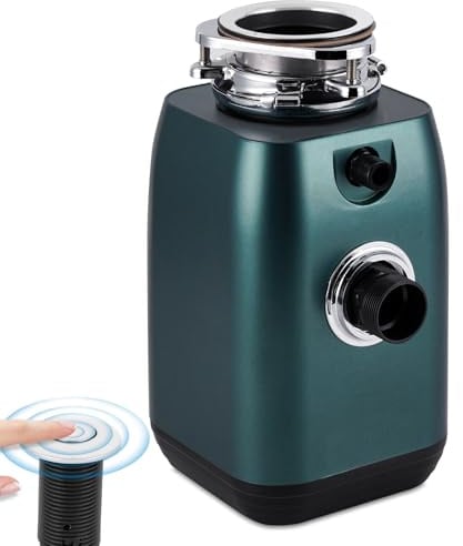 BAOSHISHAN Küchenabfallzerkleinerer 600W Küchenabfallentsorger mit Knöpfen-Schalter Küchenabfallbehälter 3800 U/Minuten für Küche Spüle