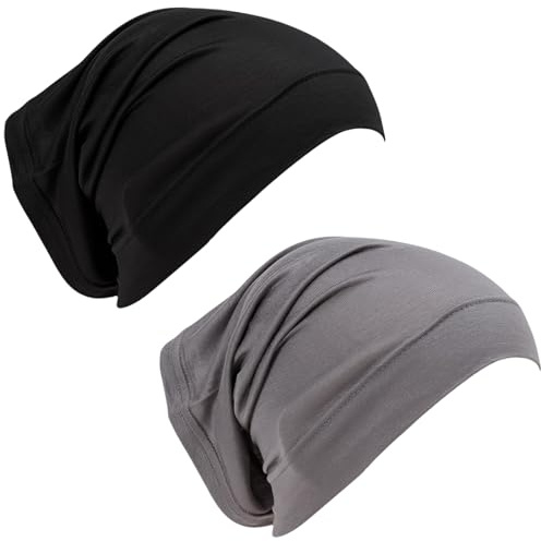 wlertcop 2 Packs Women's Breathable Cotton Tube Cap Underscarf Hijab Scarf | Hijab Cap, Hijab Undercap for Muslim Women