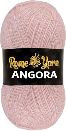 Rome Yarn Angora Garn | #2 Fein, Sport (USA), 4-fach (UK) | Handstricken | weiches Garn | Häkeln und Stricken | Angora Wolle (1 Knäuel, 776)