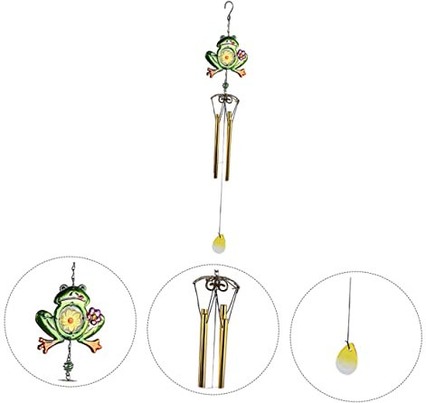 BESPORTBLE Eisenfrogs Windspiel Deko Für Garten Metallische Außen-Dekoration Mit Charmanten Fröschen Einfach Aufzuhängen Für Haustüren Und Balkone Lebendige Farben Und Einzigartiges