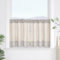 SCHOAL Scheibengardine mit Tunnelzug Leinenoptik Fenstergardine mit Karo Landhaus Kleinfenster Gardine Kariert 1 Stück HxB 45x120 cm Braun