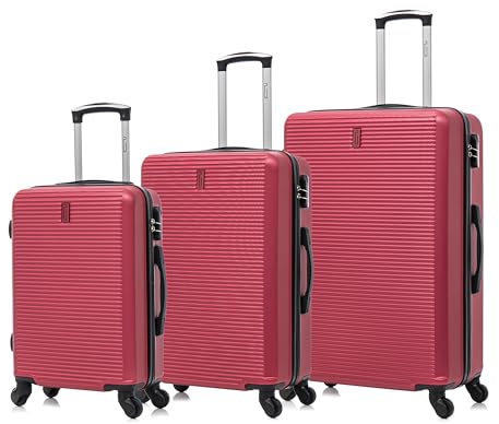 CELIMS - Hartschalen-Kofferset 3-teilig | Handgepäck + Mittlerer + Großer | 55cm + 65cm + 75cm | Kofferset 3-teilig | Bordeaux