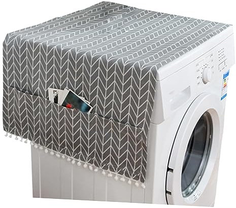 CAXUSD Waschmaschinenabdeckung Im Nordischen Design Multifunktionale Staubschutz-hülle Für Waschmaschinen Und Kühlschränke Atmungsaktiv Und Langlebig Mit Geometrischem Muster
